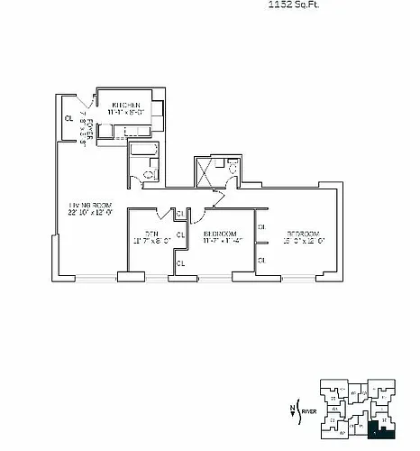 Floor plan PARKSIDE EAST - 3 Bedrooms Two Bathroom