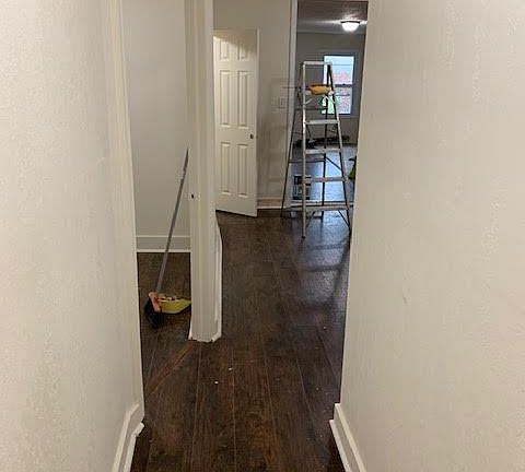 Entrance into the first floor apartment.