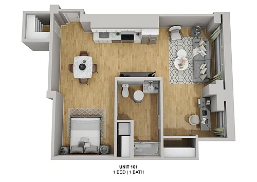 Floor plan Urban Suite- 2 bed 1 bath