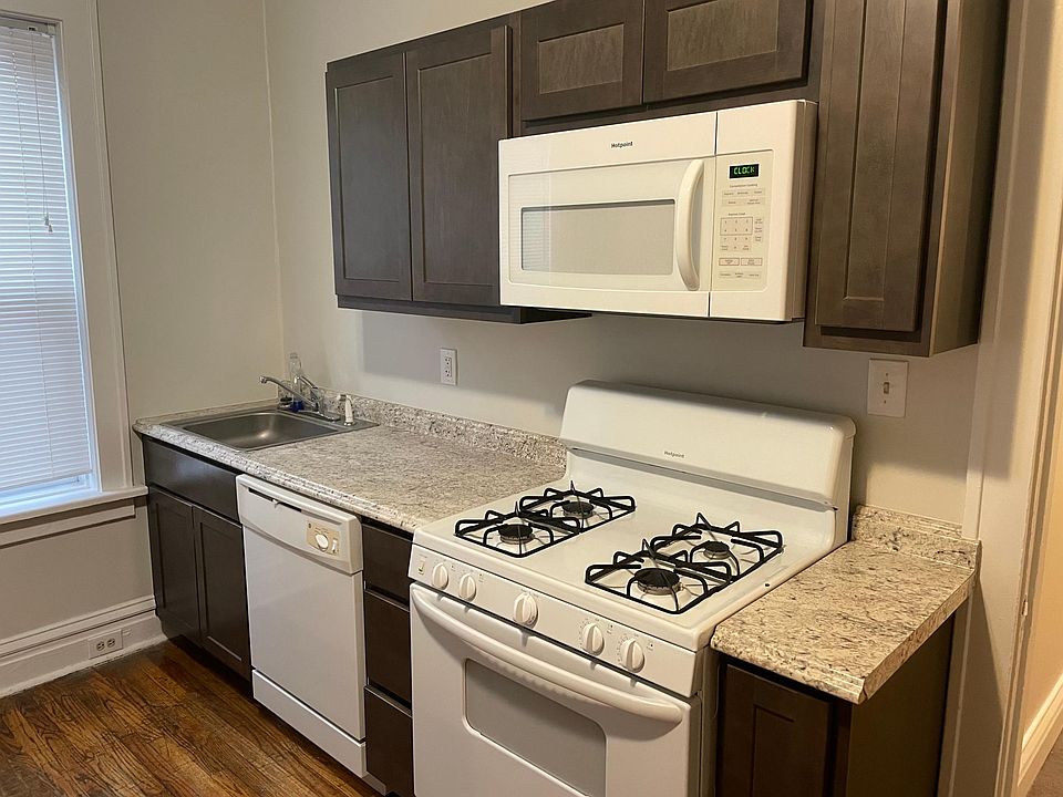 Gas range ; dishwasher and microwave