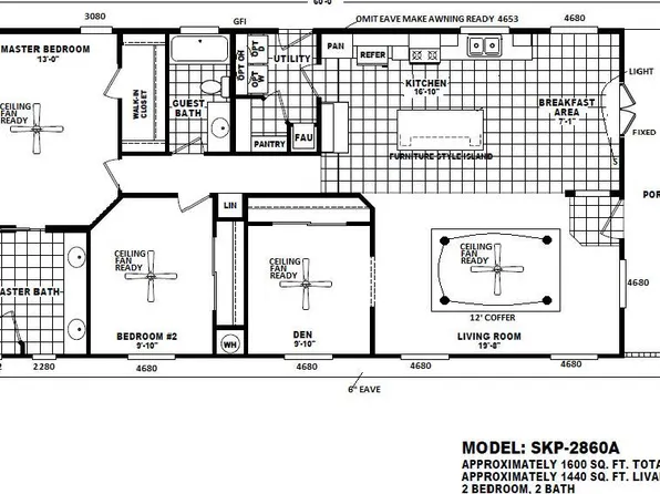 Cavco SKP 28x60 Plan, Quail Ridge Estates