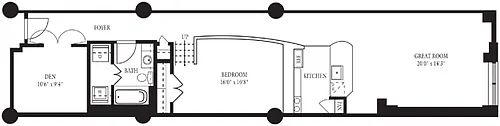 Floor plan CO-K One Bedroom, One Bathroom