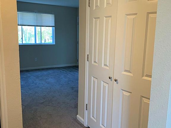 Hall area and double closet for storage.