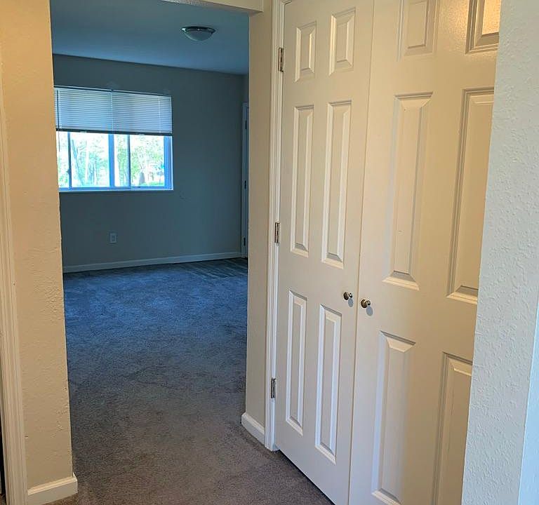 Hall area and double closet for storage.