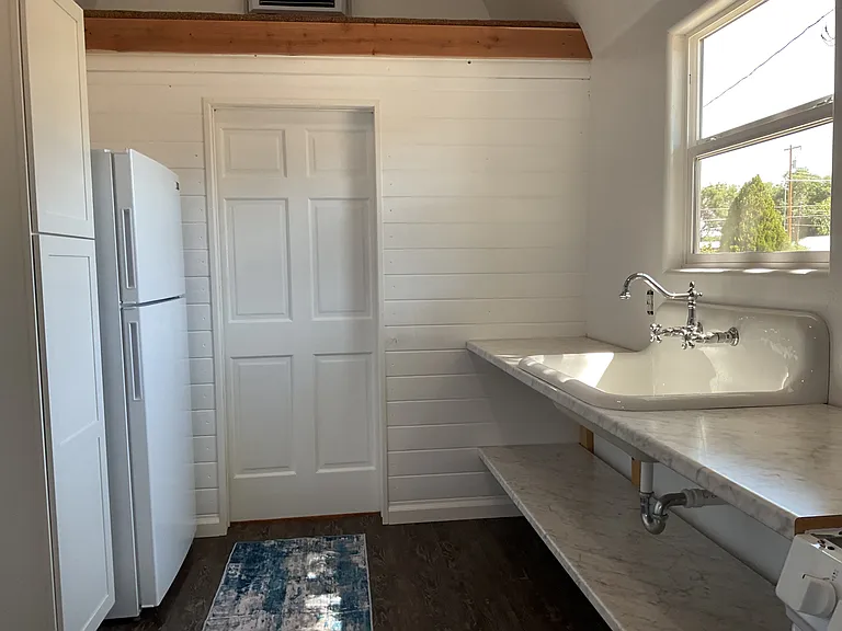 Kitchen with Bathroom door closed