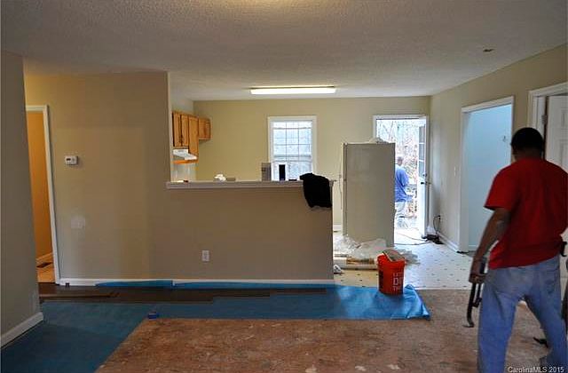 wood floors being installed