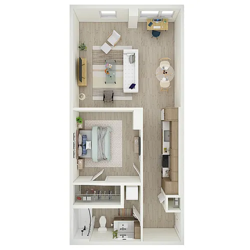 Floor plan 1 Bed 1 Bath - a63.1