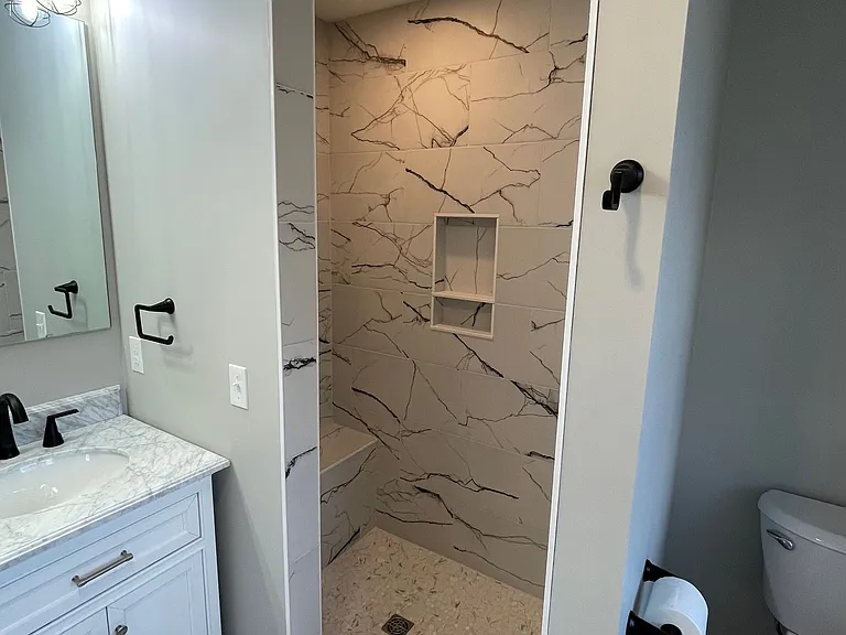 Tiled master shower