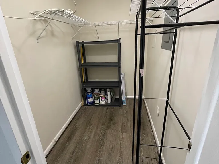 Storage closet (to the left of the front door).