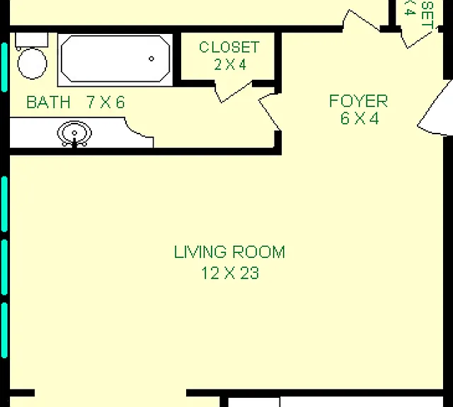 Mosside One Bedroom Floorplan Mosside One Bedroom Floorplan