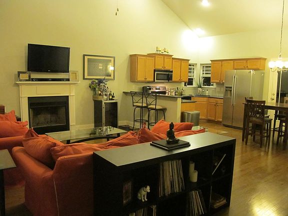 Large main living area with kitchen, living, and dining area