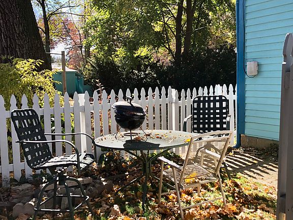 Outside seating area for private apartment