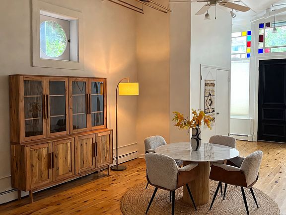 Dining area facing front door