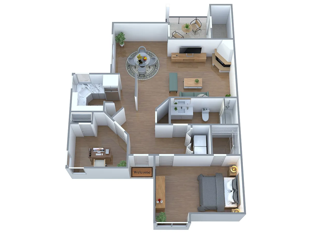 Floor plan 1 Bedroom 1 Bath + Office