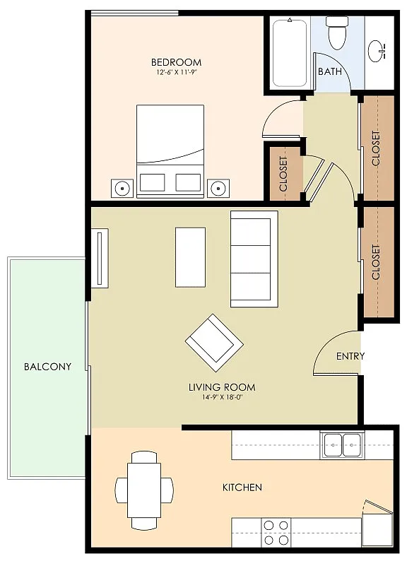 Floor plan 1 Bedroom