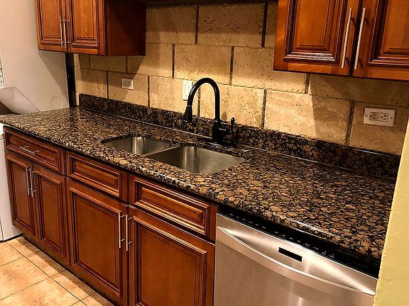 Kitchen with granite countertops