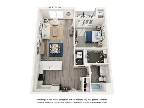 Floor plan One Bed - A7