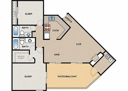 Floor plan B3 - Renovated