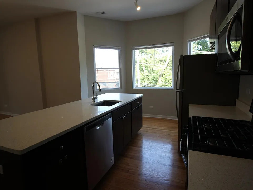 Stainless Steel Appliances and Island
