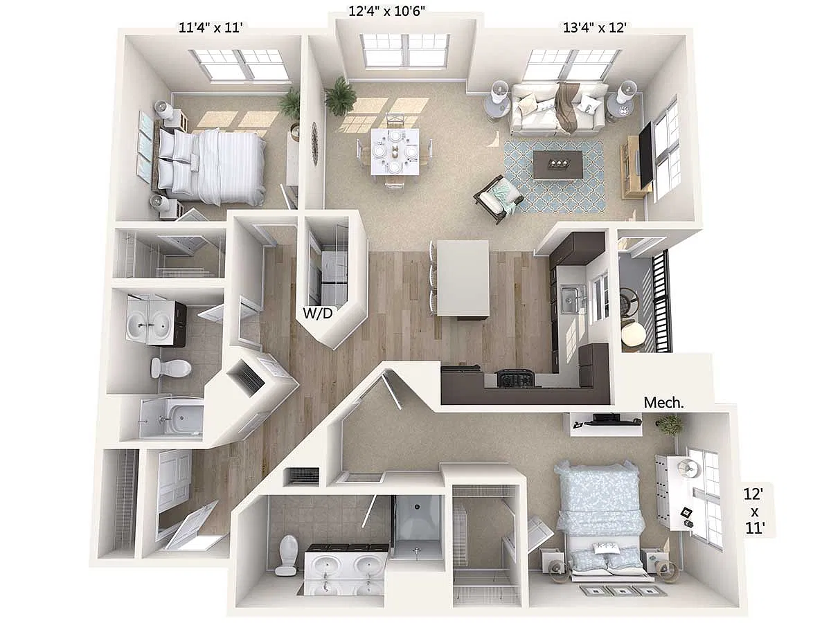 Floor plan B7-1261sq-Black