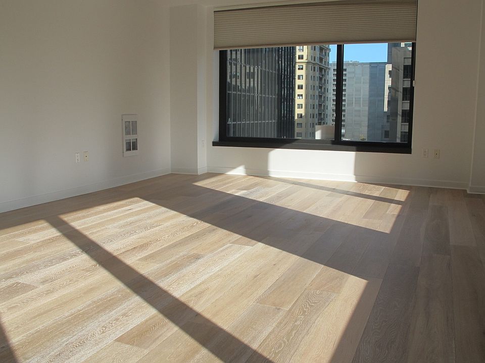 Living room with new wood floors