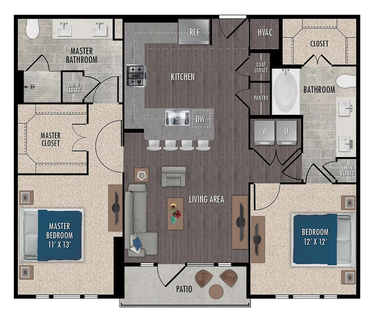 Floor plan B1-2X2