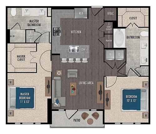 Floor plan B1-2X2
