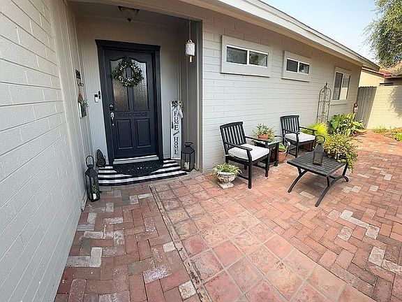 Front door in courtyard