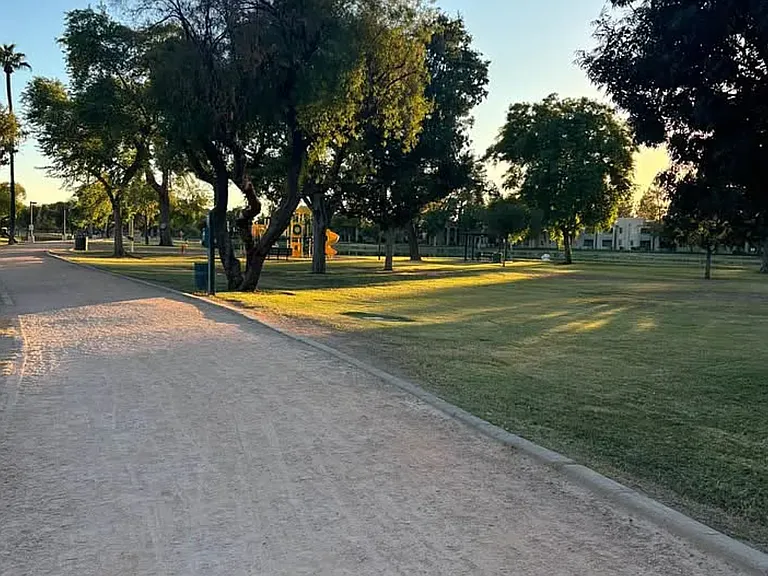 Pine Shadows small community park with playground and volleyball court two minute walk away.