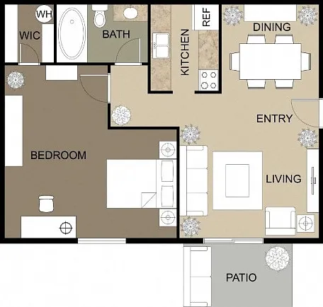 Southern Pines 1 BR Floor Plan Southern Pines 1 BR Floor Plan