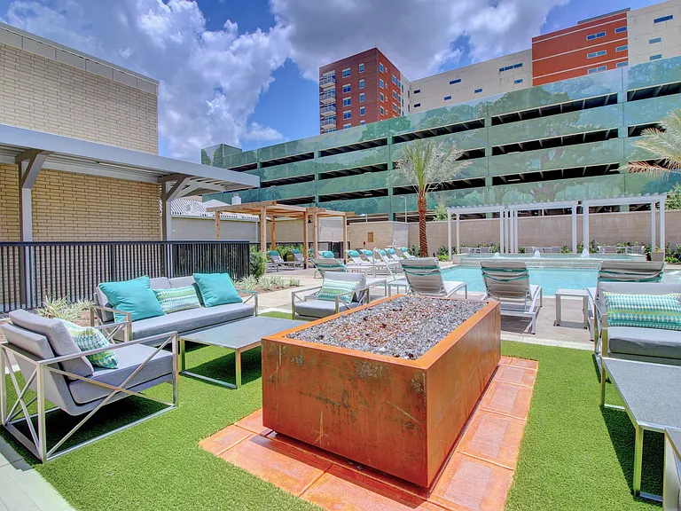 Stylish seating just steps from the water.