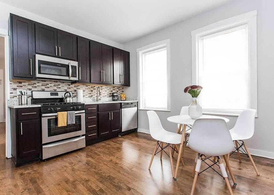 Updated kitchen with stainless steel appliances