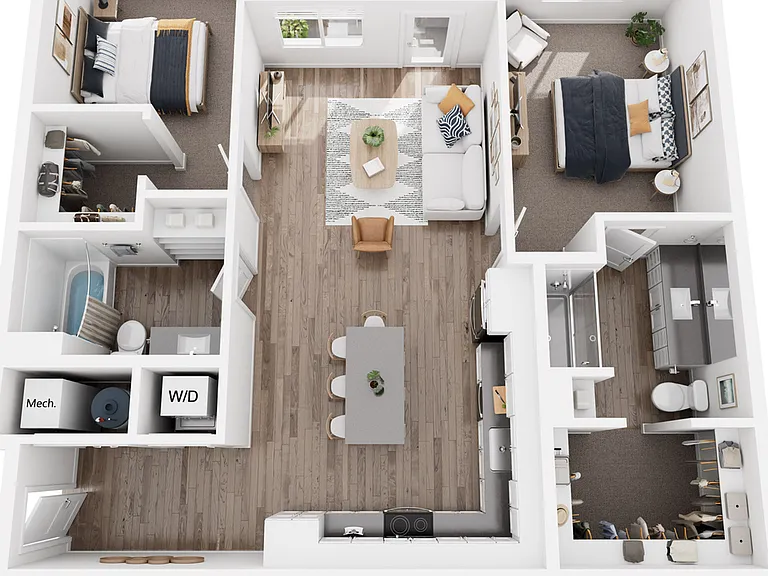 2A-Two Bed Two Bath 1,054 Square Feet 2A-Two Bed Two Bath 1,054 Square Feet