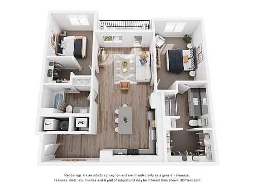 Floor plan 2A Two Bedroom
