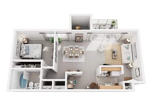 Floor plan 1 Bedroom Deluxe