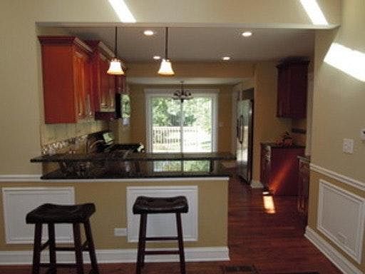 Living room facing kitchen