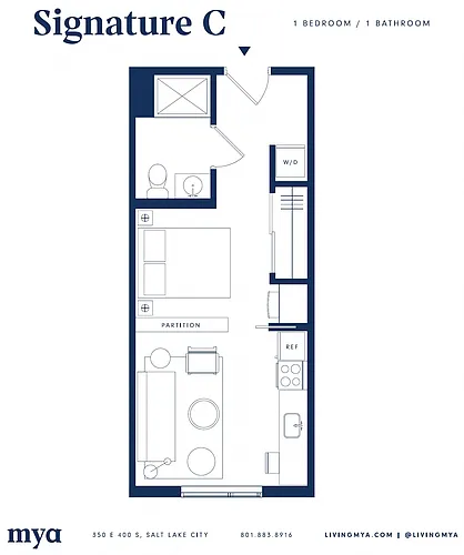 Floor plan Market Rate 1 Bedroom