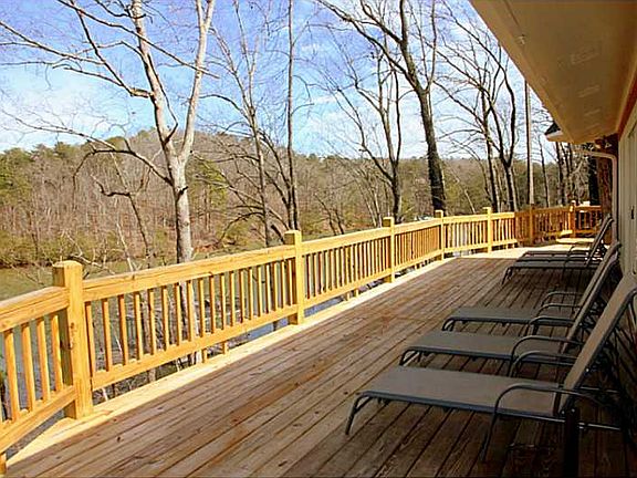 huge deck overlooking lake