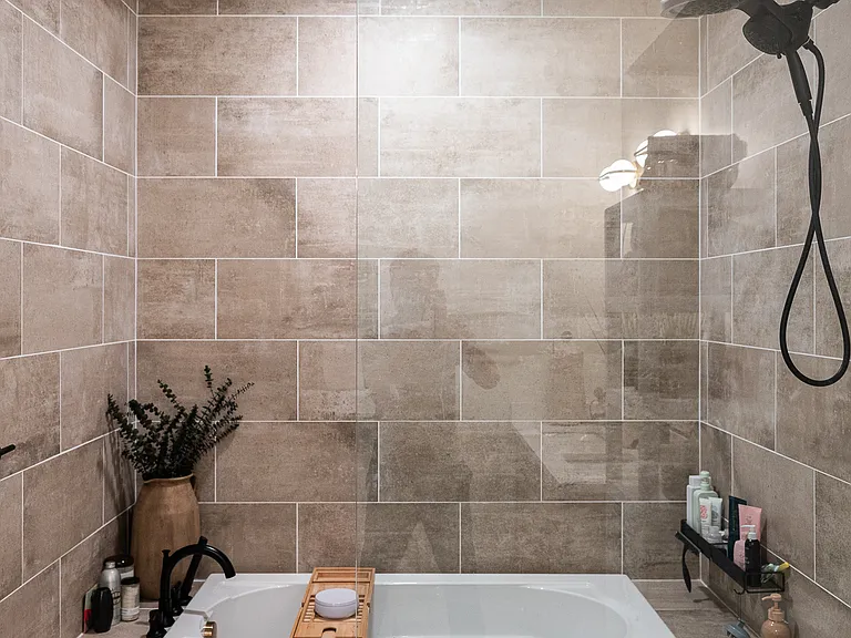 primary bathroom w/ shower room