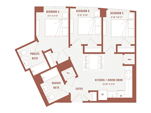 Floor plan Colette Co-Living G1