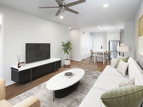 Living room with ceiling fan
