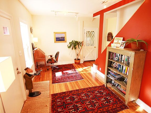 Looking north across living area