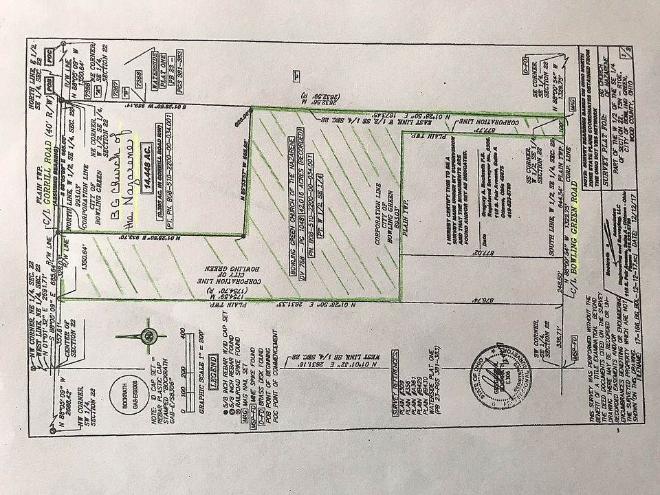 Acreage highlighted in green
