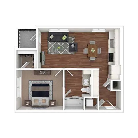 Floor plan One Bedroom A3