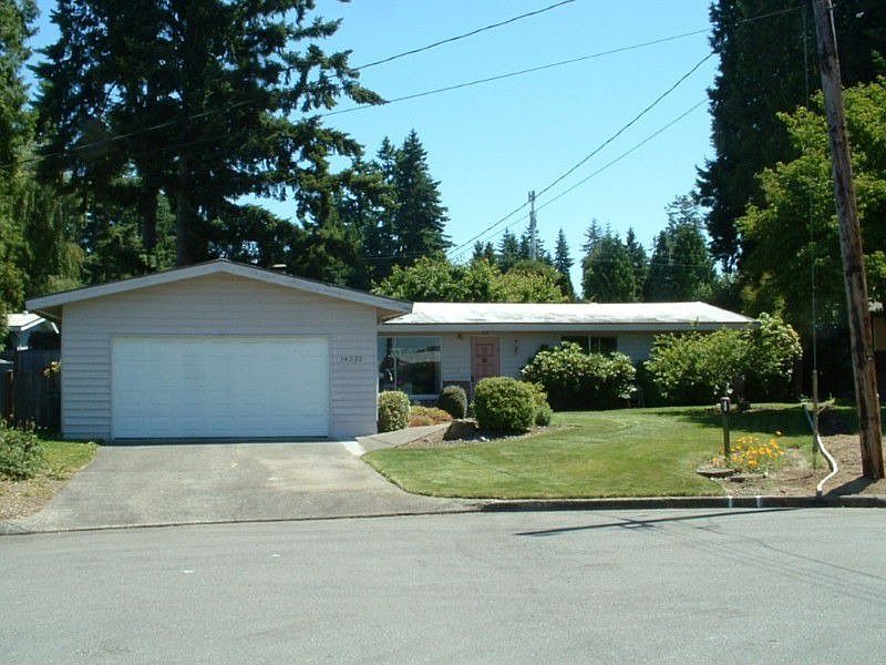 Rambler styled home located at the end of a residential cul-de-sac.