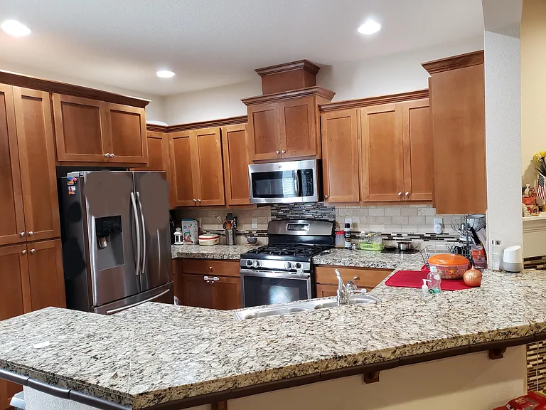 Kitchen with granite countertops