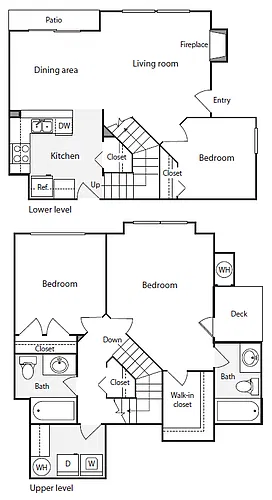 Floor plan 3BD/2BA TH