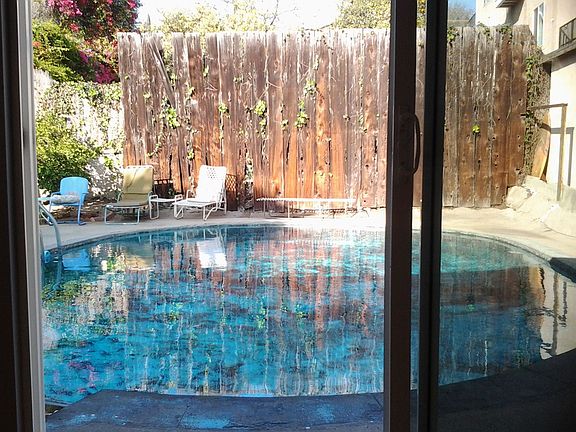 Pool view from kitchen