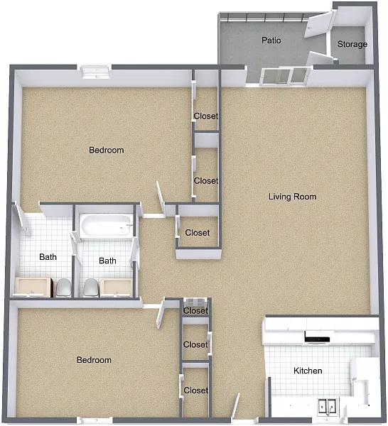 Floor plan Two Bedroom Flat