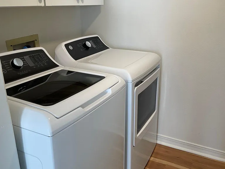 New washer and dryer! New cabinets and new flooring!